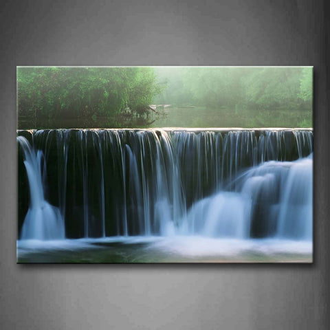 Waterfall River Trees  Wall Art Painting The Picture Print On Canvas Landscape Pictures For Home Decor Decoration Gift 