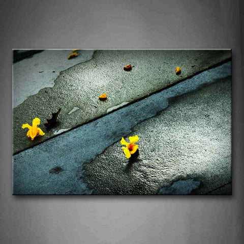 Yellow Falling Leaves Overlapping Together Wall Art Painting The Picture Print On Canvas Botanical Pictures For Home Decor Decoration Gift 