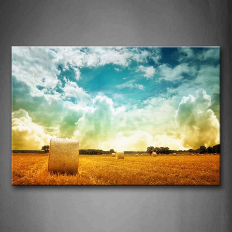 Yellow Field Many Cloud Wall Art Painting Pictures Print On Canvas Landscape The Picture For Home Modern Decoration 