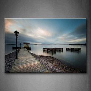 Wooden Pier And Dense Cobblestones  Wall Art Painting The Picture Print On Canvas City Pictures For Home Decor Decoration Gift 