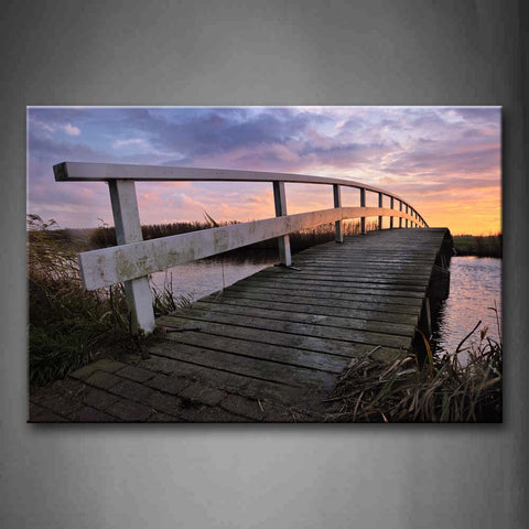 Wooden Fence Of Pier Above Clear River Wall Art Painting Pictures Print On Canvas City The Picture For Home Modern Decoration 