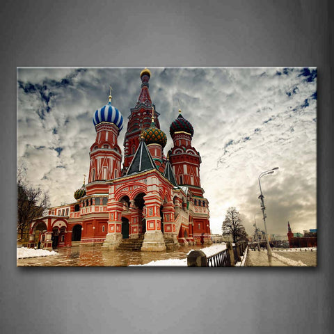 Red Saint Basil'S Cathedral  Wall Art Painting Pictures Print On Canvas Religion The Picture For Home Modern Decoration 