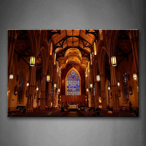 People In Cathedral  Wall Art Painting Pictures Print On Canvas Religion The Picture For Home Modern Decoration 