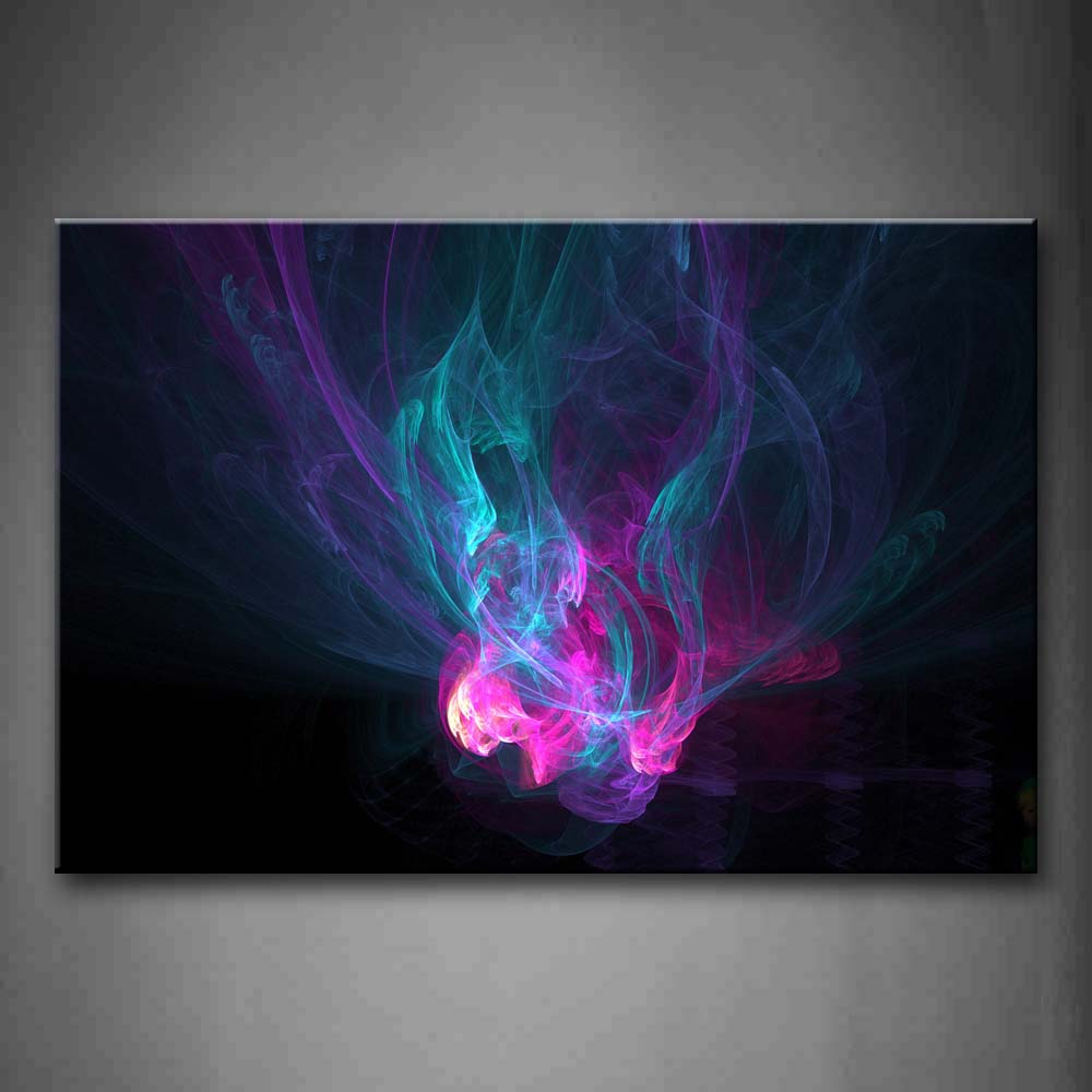 Artistic Pink Blue Like Smoke Wall Art Painting The Picture Print On C ...