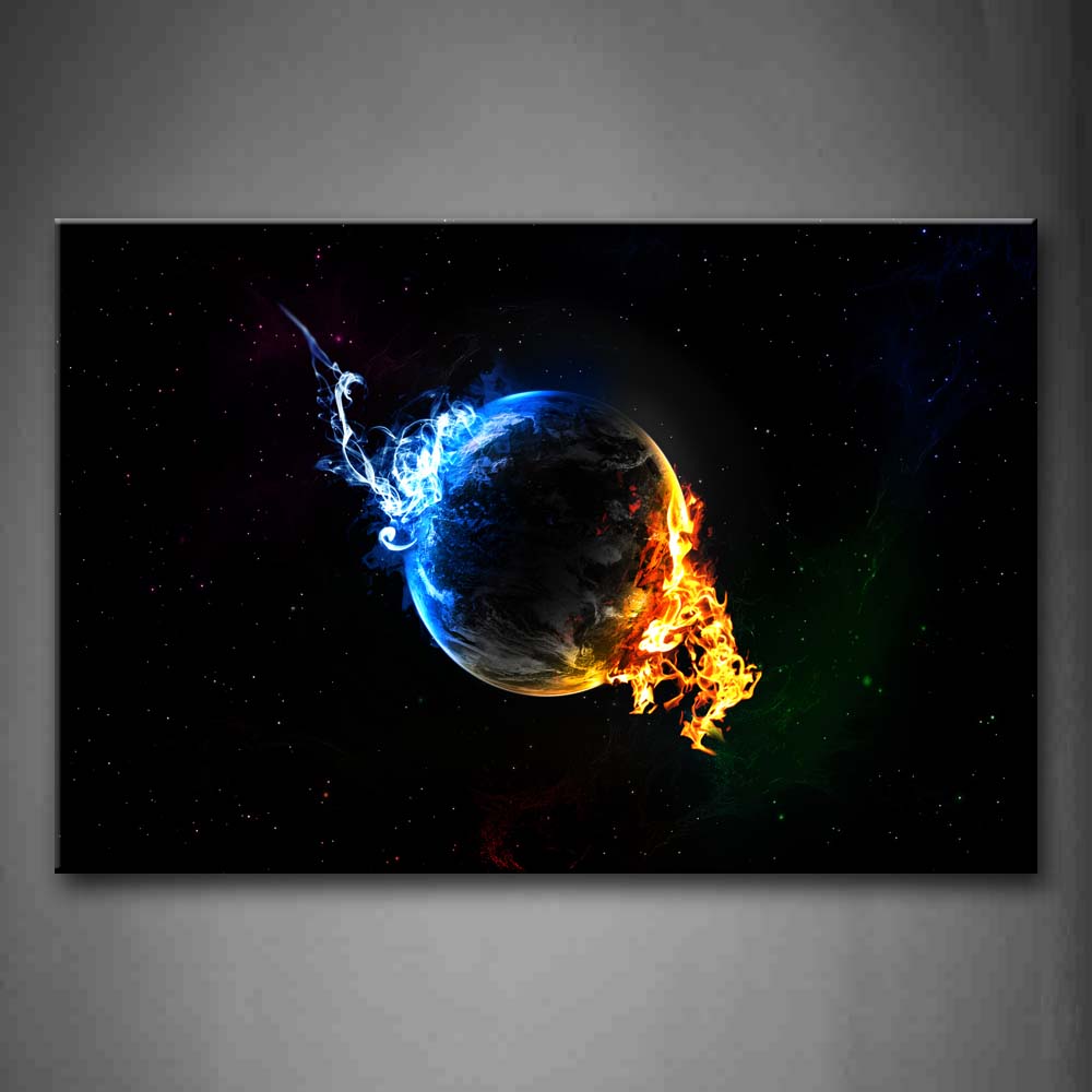 Abstract Earth Yellow Blue Space Wall Art Painting The Picture Print On Canvas Abstract Pictures For Home Decor Decoration Gift 