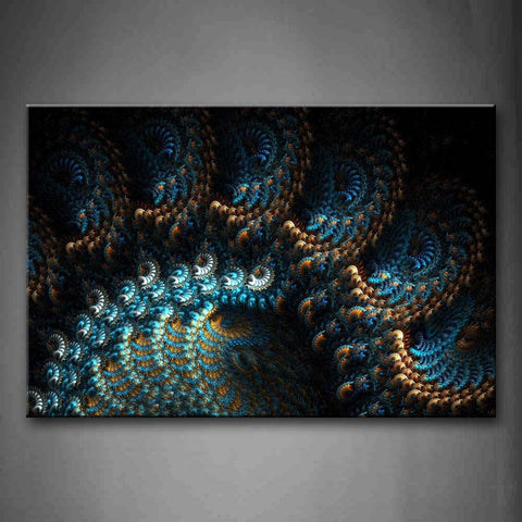 Fractal Abstract Blue Yellow Black Wall Art Painting The Picture Print On Canvas Abstract Pictures For Home Decor Decoration Gift 