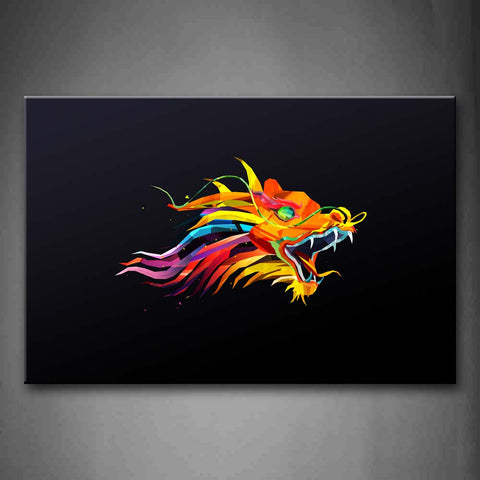 Like Colorful Dragon Black Background Wall Art Painting The Picture Print On Canvas Abstract Pictures For Home Decor Decoration Gift 