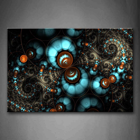 Fractal Abstract Circle Blue Wall Art Painting Pictures Print On Canvas Abstract The Picture For Home Modern Decoration 