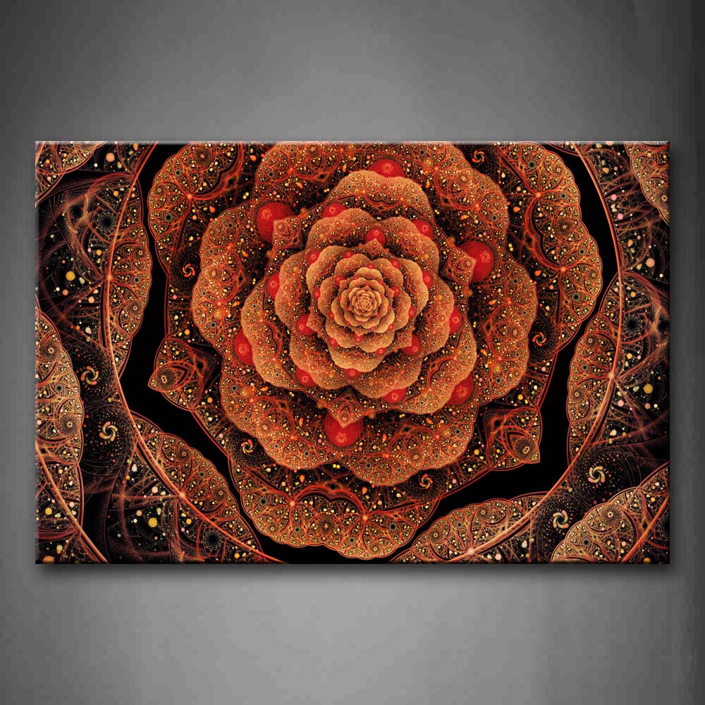 Fractal Brown Flower Pattern Wall Art Painting The Picture Print On Canvas Abstract Pictures For Home Decor Decoration Gift 