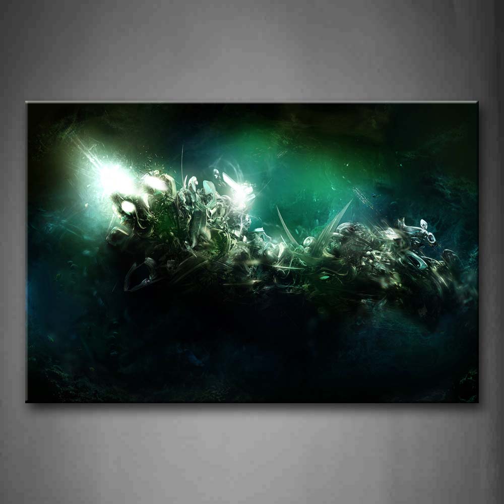 Green Abstract Dark Blue Wall Art Painting Pictures Print On Canvas Abstract The Picture For Home Modern Decoration 