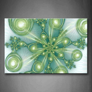 Fractal Green Rings Pattern Wall Art Painting The Picture Print On Canvas Abstract Pictures For Home Decor Decoration Gift 