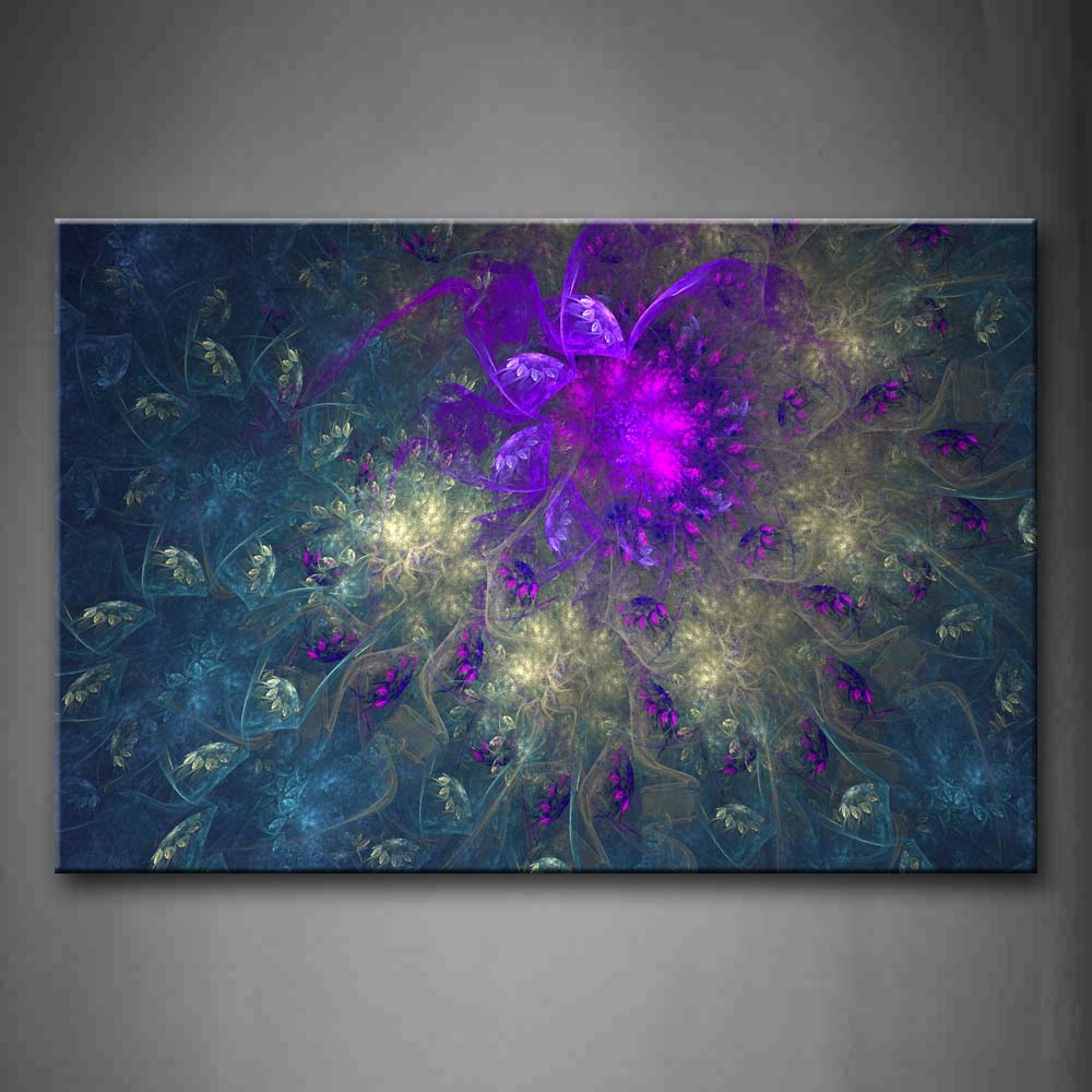 Fractal Abstract Like Blue Flower Light Green  Wall Art Painting The Picture Print On Canvas Abstract Pictures For Home Decor Decoration Gift 