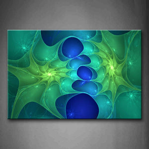 Fractal Green And Blue Wave Wall Art Painting Pictures Print On Canvas Abstract The Picture For Home Modern Decoration 