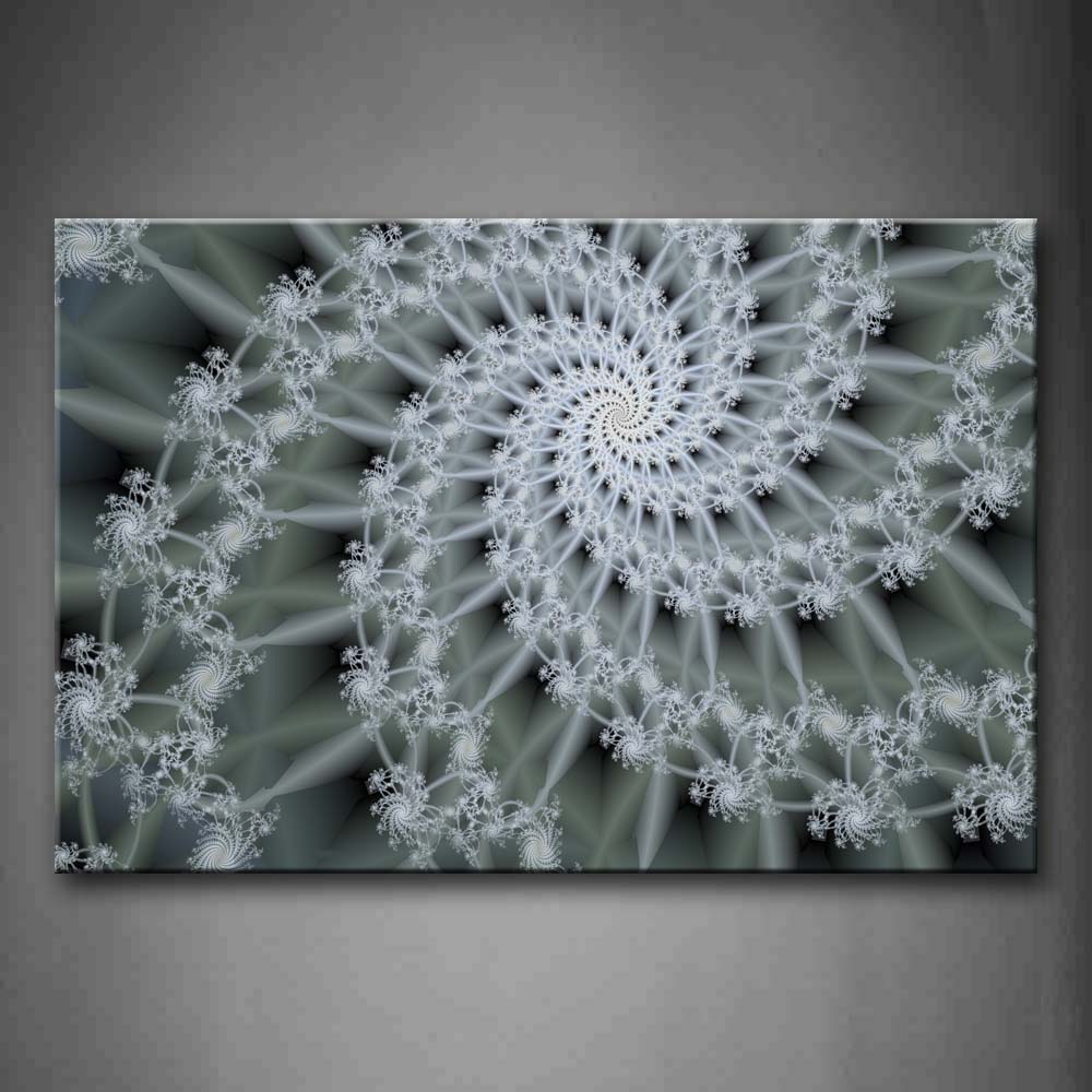Fractal White Spiral Wall Art Painting Pictures Print On Canvas Abstract The Picture For Home Modern Decoration 