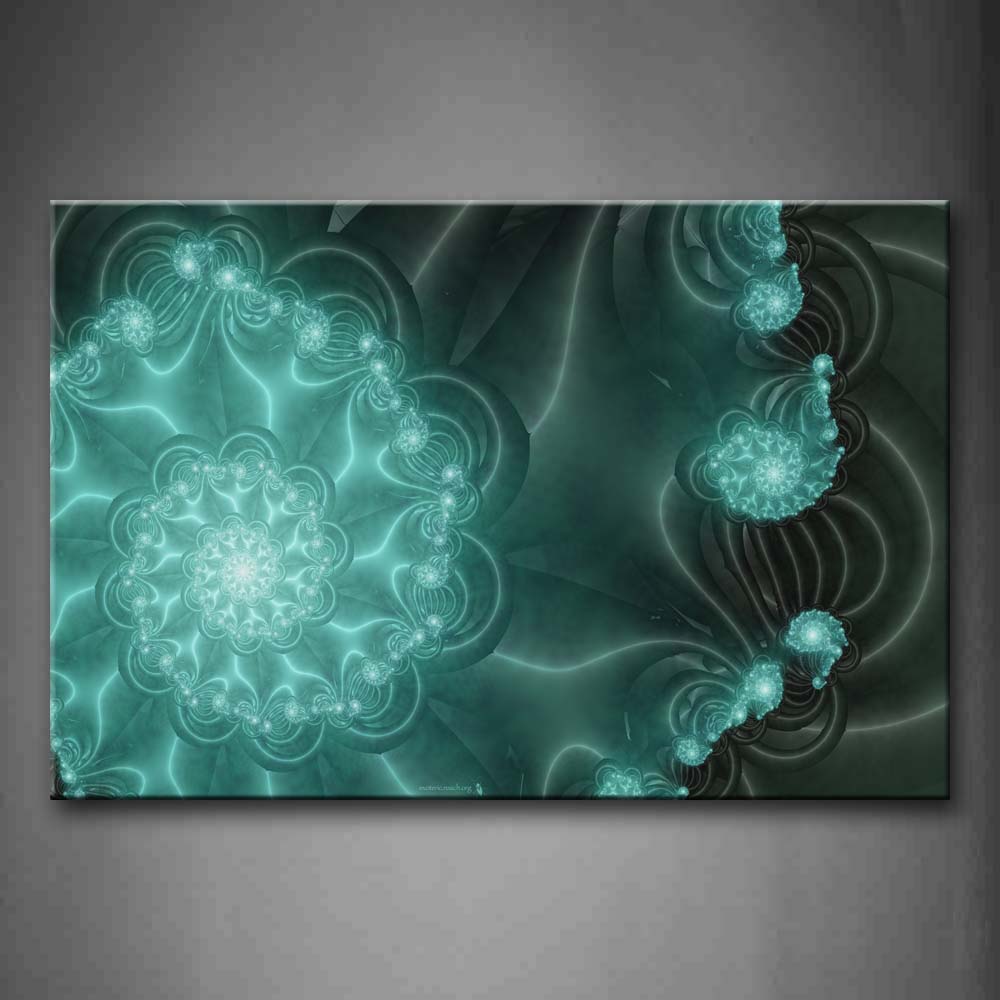 Blue Fractal Abstract Wall Art Painting Pictures Print On Canvas Abstract The Picture For Home Modern Decoration 