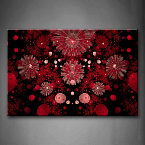 Abstract Red Pink Black Circles Like Flower Wall Art Painting Pictures Print On Canvas Abstract The Picture For Home Modern Decoration 