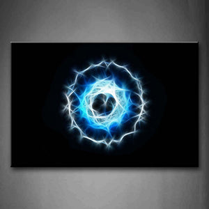 Black With White Blue Ring Light  Wall Art Painting Pictures Print On Canvas Abstract The Picture For Home Modern Decoration 