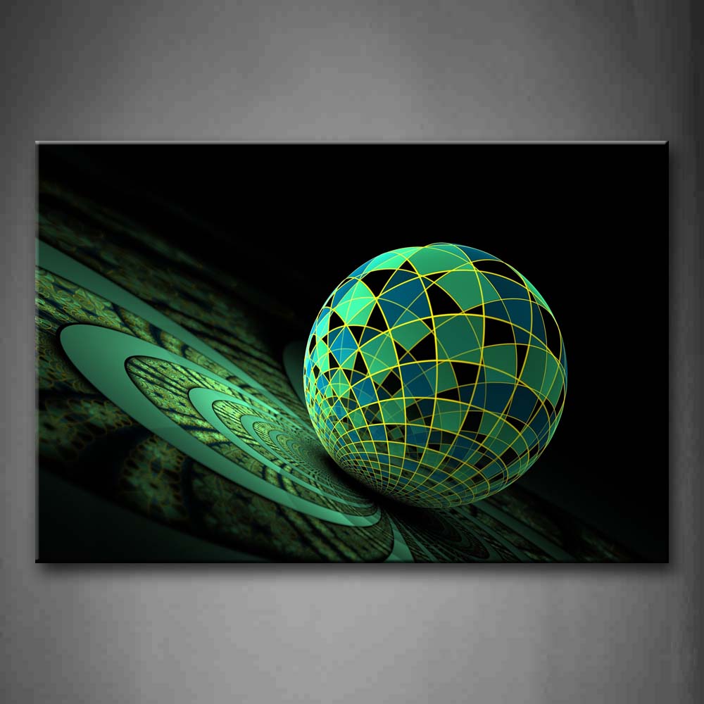 Ball Circle Green Blue Wall Art Painting Pictures Print On Canvas Abstract The Picture For Home Modern Decoration 