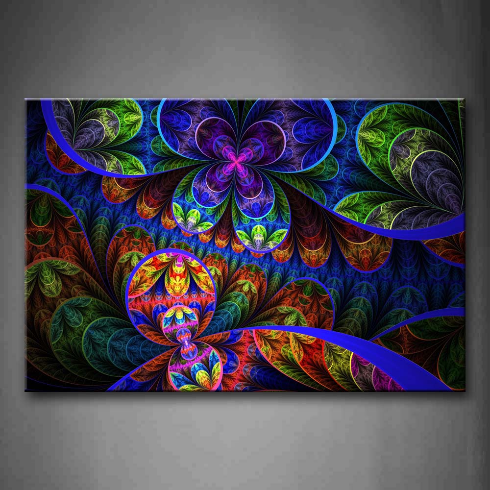 Abstract Blue Green Red Like Flower Wall Art Painting The Picture Print On Canvas Abstract Pictures For Home Decor Decoration Gift 