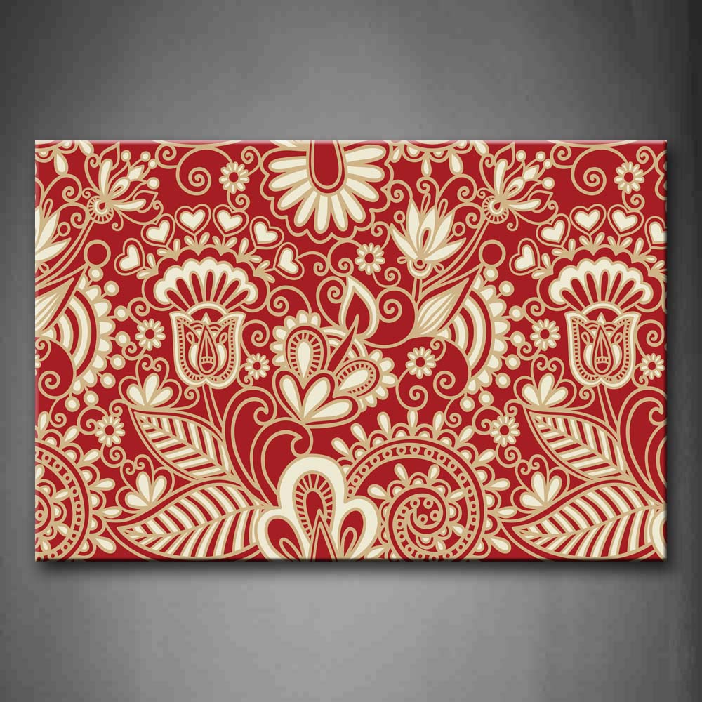 Pattern Red Paper-Cut Pattern Wall Art Painting Pictures Print On Canvas Abstract The Picture For Home Modern Decoration 