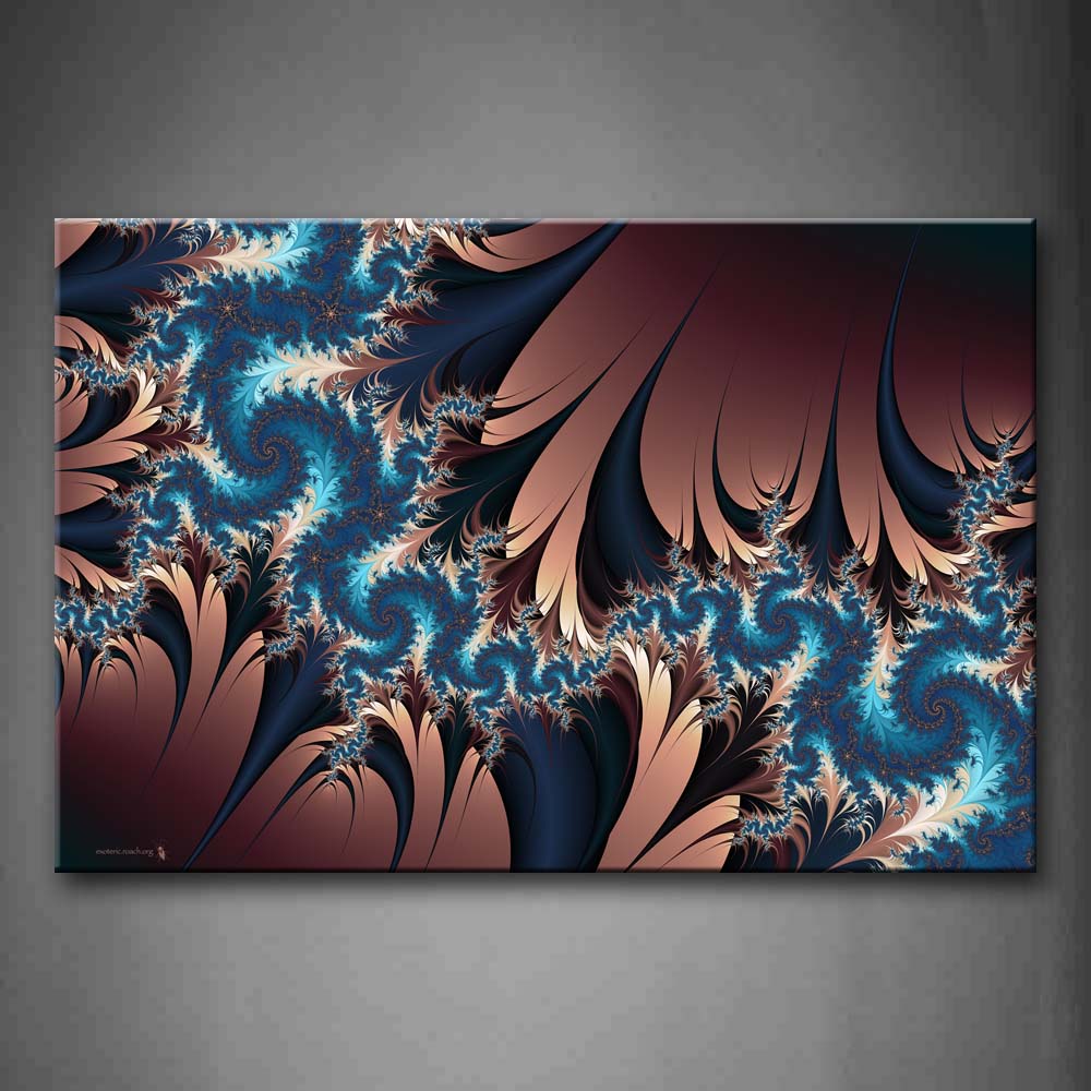 Fractal Abstract Blue Pink Wall Art Painting The Picture Print On Canvas Abstract Pictures For Home Decor Decoration Gift 