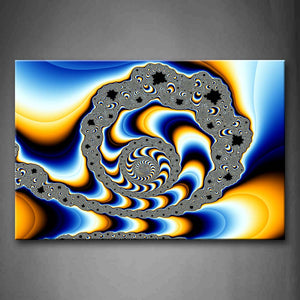 Abstract Spiral Blue Yellow Gray Wall Art Painting Pictures Print On Canvas Abstract The Picture For Home Modern Decoration 