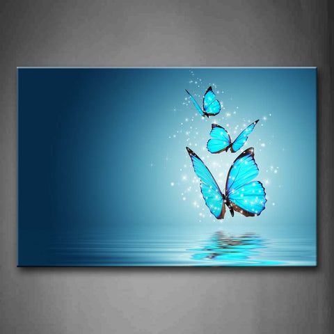 Butterfly Blue Water Light Wall Art Painting The Picture Print On Canvas Abstract Pictures For Home Decor Decoration Gift 