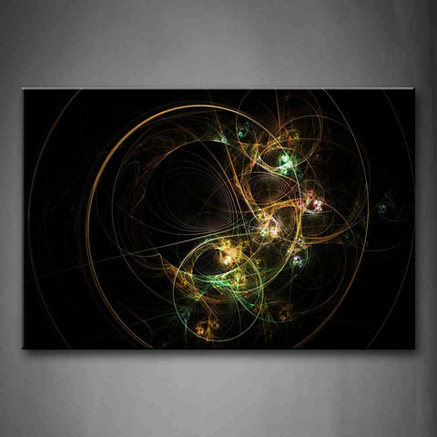Abstract Circles Lines Pink Yellow Green Wall Art Painting Pictures Print On Canvas Abstract The Picture For Home Modern Decoration 