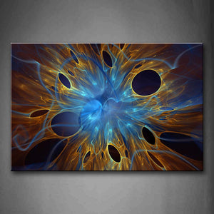Abstract Circles Blue Yellow Wall Art Painting Pictures Print On Canvas Abstract The Picture For Home Modern Decoration 