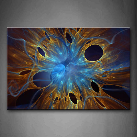 Abstract Circles Blue Yellow Wall Art Painting Pictures Print On Canvas Abstract The Picture For Home Modern Decoration 
