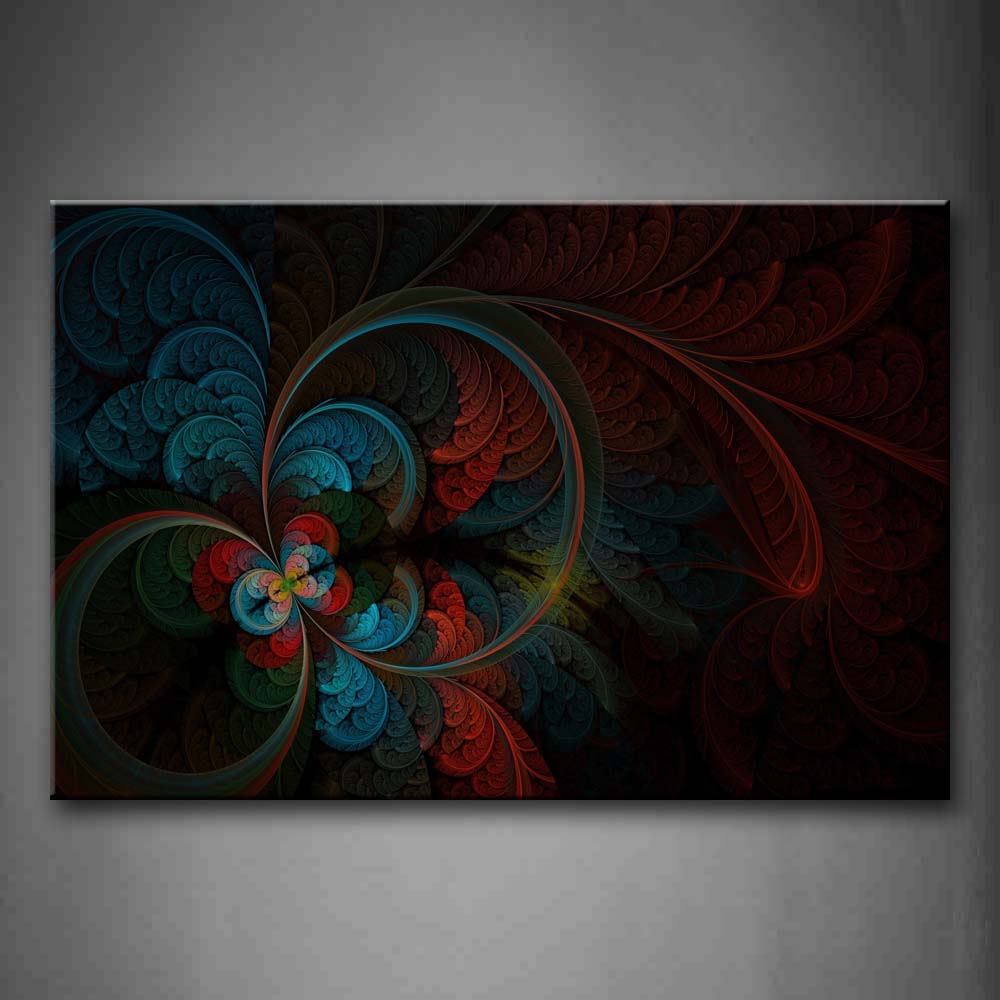 Abstract Red Blue Green Yellow Like Feather Wall Art Painting The Picture Print On Canvas Abstract Pictures For Home Decor Decoration Gift 