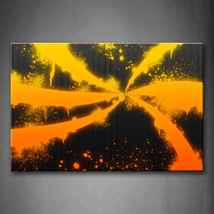 Yellow Orange Orange Abstract Black Wall Art Painting Pictures Print On Canvas Abstract The Picture For Home Modern Decoration 