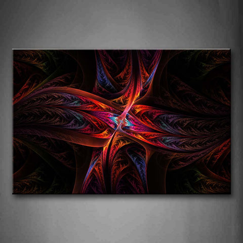 Abstract Red Blue Like Feather Wall Art Painting Pictures Print On Canvas Abstract The Picture For Home Modern Decoration 