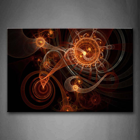 Abstract Spiral Orange Black Background Wall Art Painting The Picture Print On Canvas Abstract Pictures For Home Decor Decoration Gift 