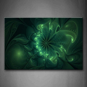 Fractal Like Green Flower  Wall Art Painting Pictures Print On Canvas Abstract The Picture For Home Modern Decoration 