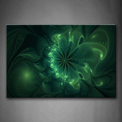 Fractal Like Green Flower  Wall Art Painting Pictures Print On Canvas Abstract The Picture For Home Modern Decoration 