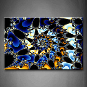 Fractal Abstract Like Hole Blue Black Wall Art Painting Pictures Print On Canvas Abstract The Picture For Home Modern Decoration 