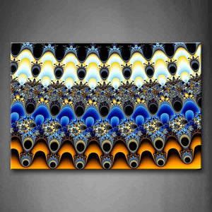 Fractal Abstract Blue Yellow Stange Pattern Wall Art Painting Pictures Print On Canvas Abstract The Picture For Home Modern Decoration 