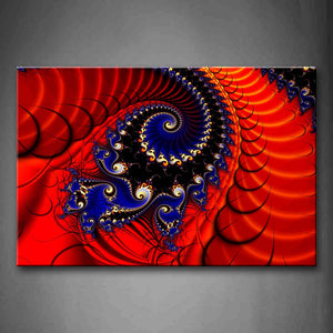 Fractal Red Blue Spiral Wall Art Painting The Picture Print On Canvas Abstract Pictures For Home Decor Decoration Gift 