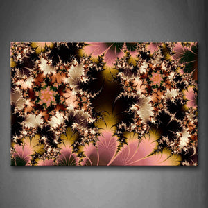 Fractal Abstract Pink Black Green Like Leafs And Flower Wall Art Painting Pictures Print On Canvas Abstract The Picture For Home Modern Decoration 