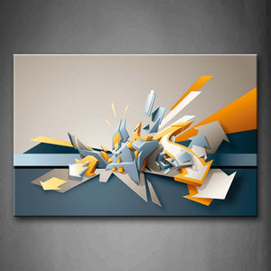 Artistic Arrows Overlapping Yellow Gray Wall Art Painting The Picture Print On Canvas Abstract Pictures For Home Decor Decoration Gift 