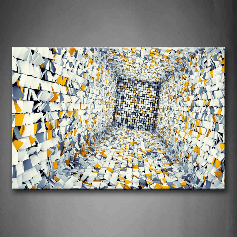 Incide Yellow White Msny Squares Wall Art Painting The Picture Print On Canvas Abstract Pictures For Home Decor Decoration Gift 