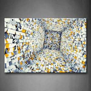 Incide Yellow White Msny Squares Wall Art Painting The Picture Print On Canvas Abstract Pictures For Home Decor Decoration Gift 