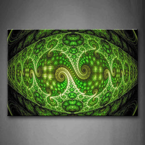 Green Fractal Pattern Wall Art Painting Pictures Print On Canvas Abstract The Picture For Home Modern Decoration 