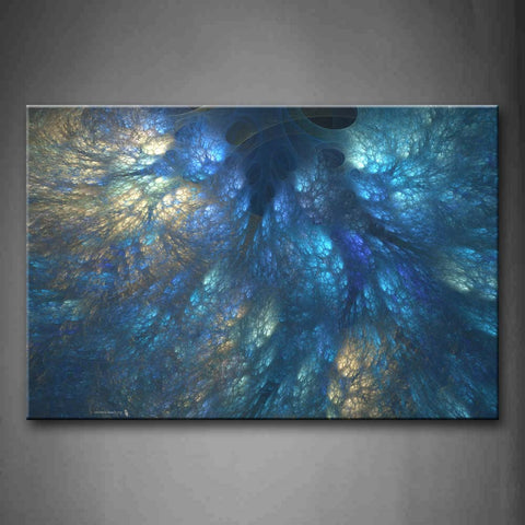 Abstract Blue Like Ocean Meshy Wall Art Painting Pictures Print On Canvas Abstract The Picture For Home Modern Decoration 