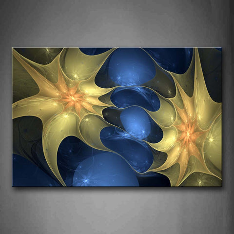 Abstract Blue Like Yellow Flower Wall Art Painting The Picture Print On Canvas Abstract Pictures For Home Decor Decoration Gift 