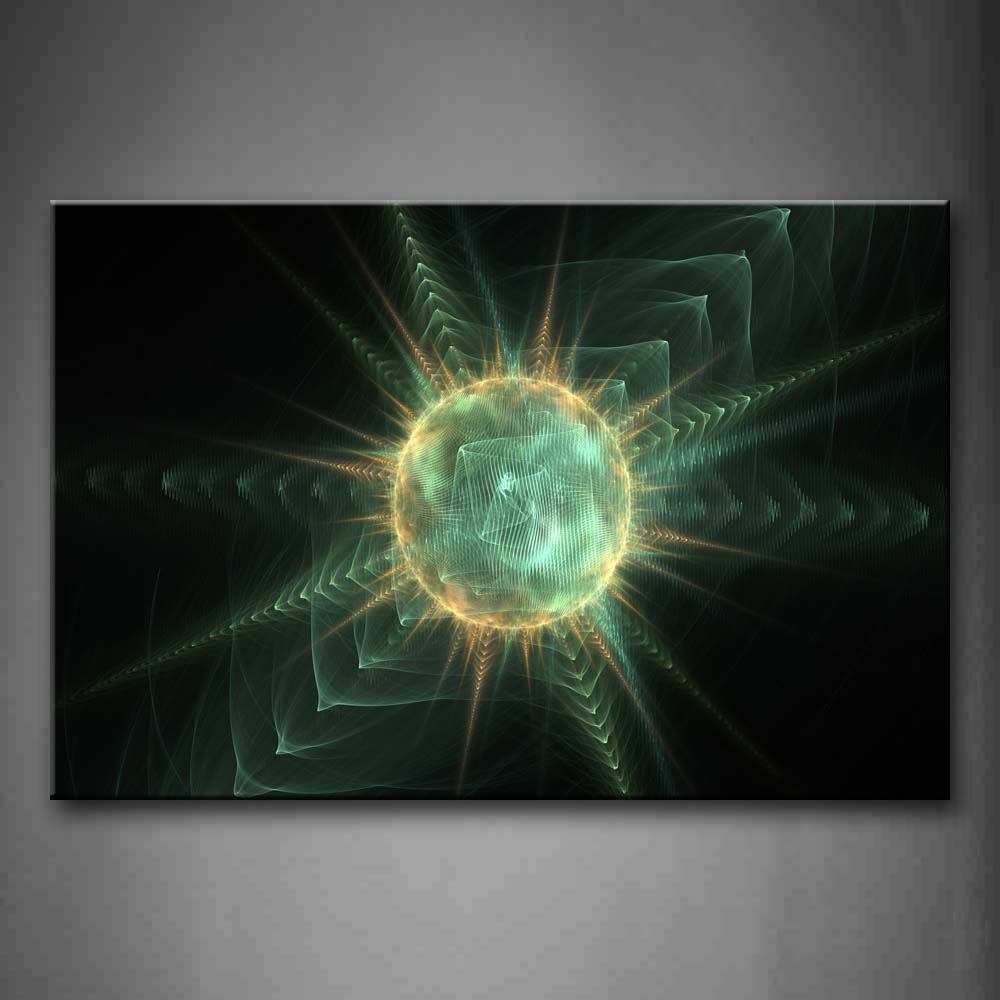 Abstract Shiny Ball Yellow Green  Wall Art Painting Pictures Print On Canvas Abstract The Picture For Home Modern Decoration 