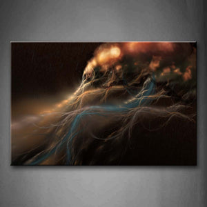 Fractal Blue Brown Like Tree Root Wall Art Painting Pictures Print On Canvas Abstract The Picture For Home Modern Decoration 