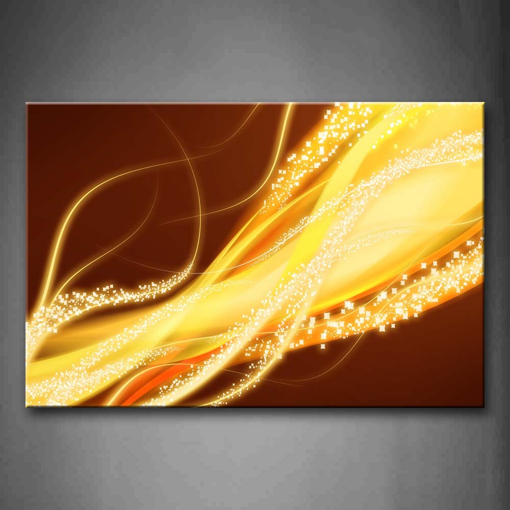 Abstract Shiny Dots Yellow Lines Wall Art Painting Pictures Print On Canvas Abstract The Picture For Home Modern Decoration 