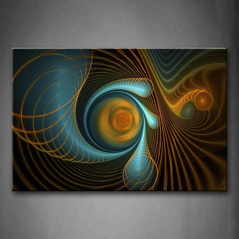 Abstract Spiral Blue Yellow  Wall Art Painting Pictures Print On Canvas Abstract The Picture For Home Modern Decoration 